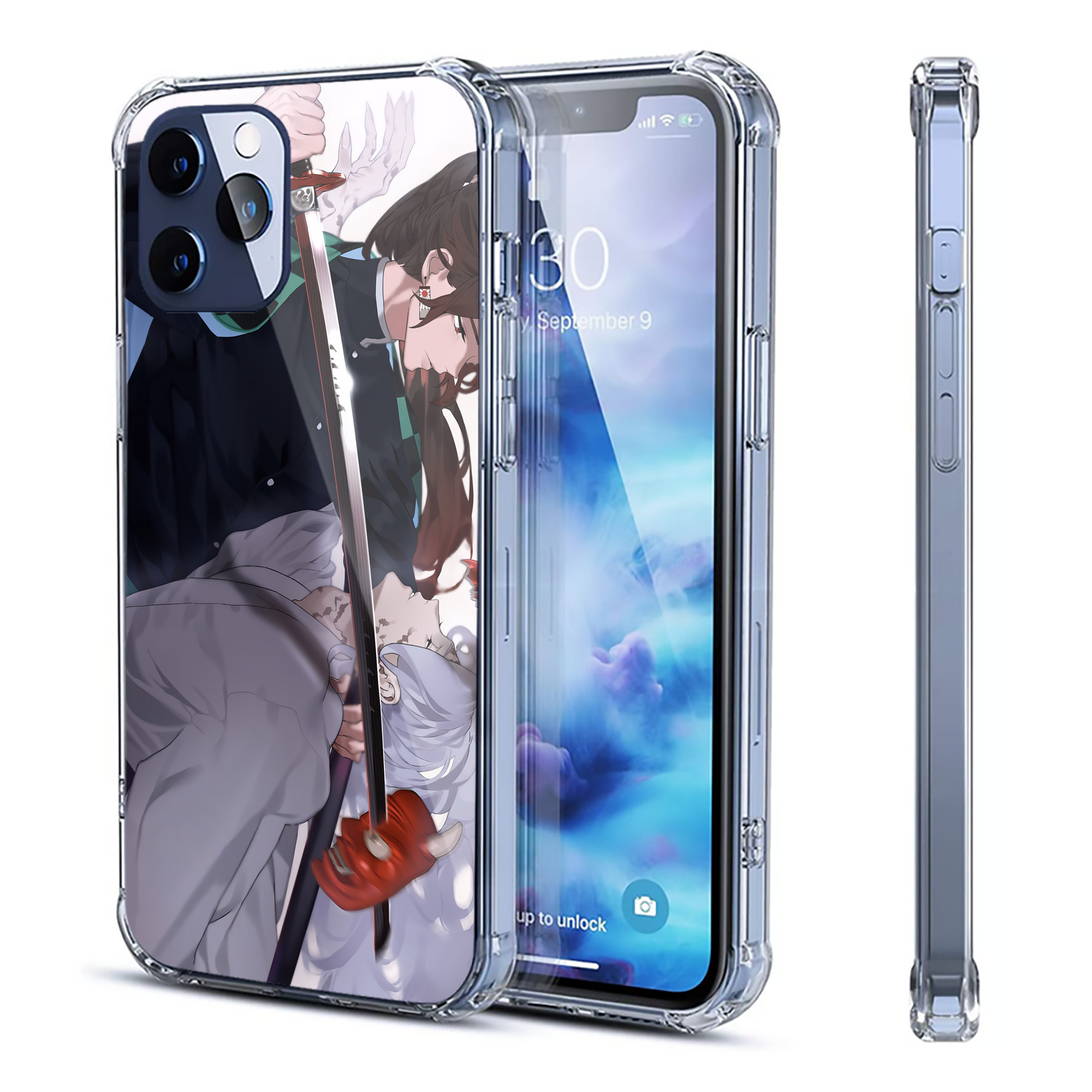 （画像用） 鬼滅の刃（きめつのやいば）竈門 炭治郎／かまど たんじろう Kamado Tanjirou 【iPhone 12シリーズ対応】透明スマホケース（クリアソフトケース）